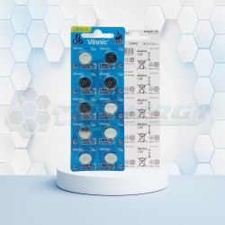 Pila Botón Alcalina LR55 L1121F AG8 1.5 Volt Vinnic BL10