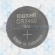 Pila Botón CR2450 De Litio 3 V. Maxell BL5 Vto 2025