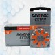 Pila Botón AC13 Zinc-Air 1.45 V. Rayovac Extra Audiología BL8
