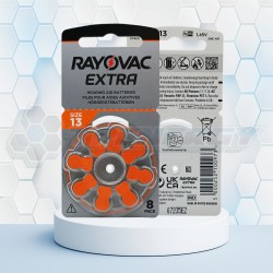 Pila Botón AC13 Zinc-Air 1.45 V. Rayovac Extra Audiología BL8