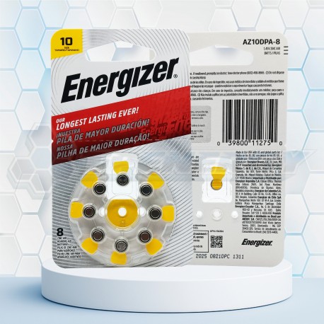 Batería Pila Audiología AC10 Energizer 1.4 Volt BL8