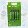 Cargador USB Compacto Ni-Mh GP B421 RECYKO + 4 Pilas AA 2100mAh