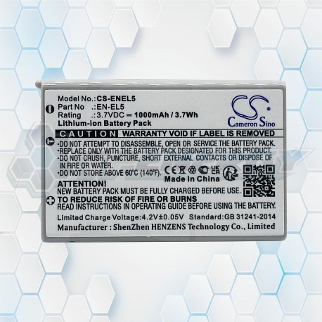 Batería Recargable Cameron Sino Coolpix 3700 1200mAh 3.7V CS-ENEL5