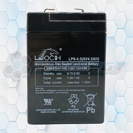 Batería De Gel Leoch 6Volt 4.5Ah LP6-4.5