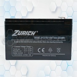 Batería De Gel Recargable Zurich 12V 7Ah BGEL01270