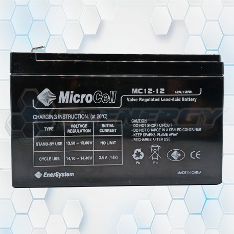 Batería De Gel Recargable Microcell 12V 12AH MC 12-12