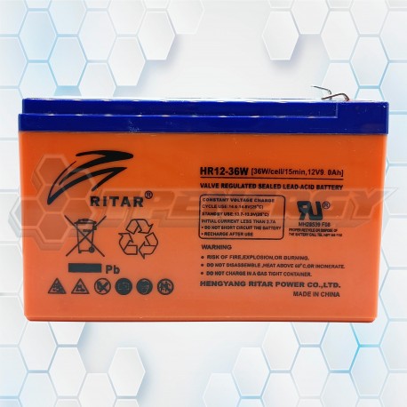 Batería De Gel Recargable Ritar 12V 9Ah HR12-36W