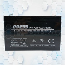 Batería De Gel Recargable Press 6V 7Ah PR670