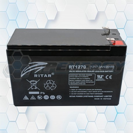 Batería De Gel Recargable Ritar 12V 7Ah RT1270A
