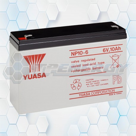 Batería De Gel Recargable Yuasa 6V 10AH  NP10-6