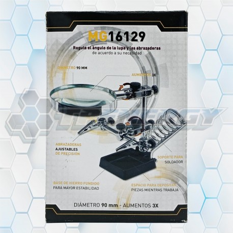 Lupa Con Doble Pinza Y Porta Soldador MG16129 Hokenn