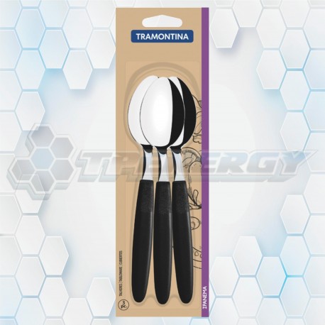 Set De 3 Cucharas Color Negro Ipanema Tramontina 23363/300