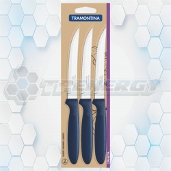 Set De 3 Cuchillos Azules Ipanema Tramontina 23360/315