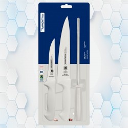 Juego De Cuchillos Con Chaira 3 Piezas Premium Tramontina 24499/812