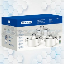 Kit Batería De Cocina Solar Tramontina 3 Pzs Triple Fondo 65510/740