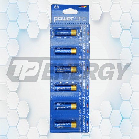 Pila Alcalina AA 1.5V Power One Blister x6