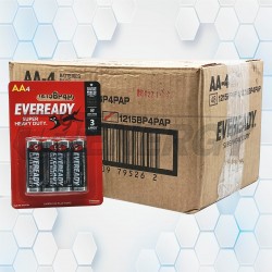 Pilas AA 1.5V  Carbón Eveready 1215BP4AP Bulto 48 Blister