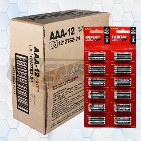 432 Pilas AA 1.5V Carbón Eveready Bulto 18 Unidades Blister x24