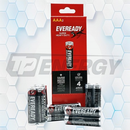 24 Pilas AAA 1.5V Carbón Eveready 1212VP24 Tubo 12 Unidades Blíster x2