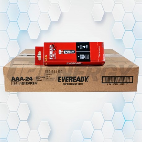 288 Pilas AAA 1.5V Carbón Eveready 1212VP24 Bulto 24 Unidades Tubo x12