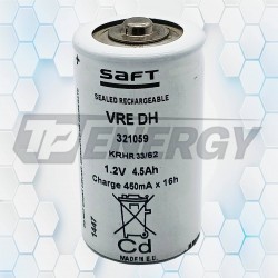 Pila Recargable Saft 2/3 D 4,5Ah 1.2 V. CON. Industrial