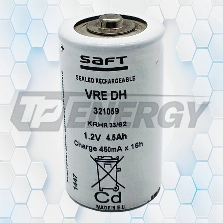 Pila Recargable Saft 2/3 D 4,5Ah 1.2 V. CON. Industrial